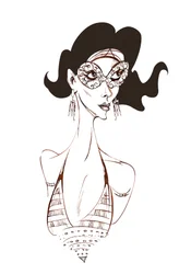 Modèle avec un masque